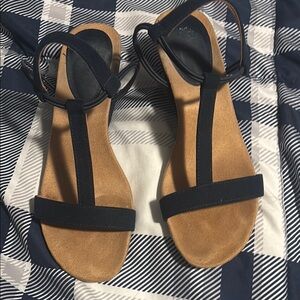 Elegant Black and Tan Women's Sandals